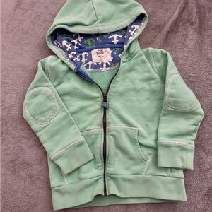 Boden Mint Green Kids Hoodie with Anchor Lining
